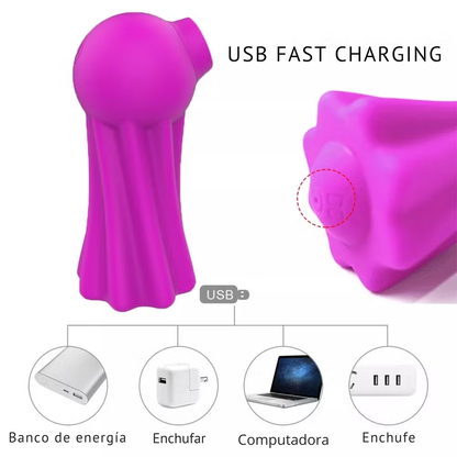 Vibrador recargable de succión