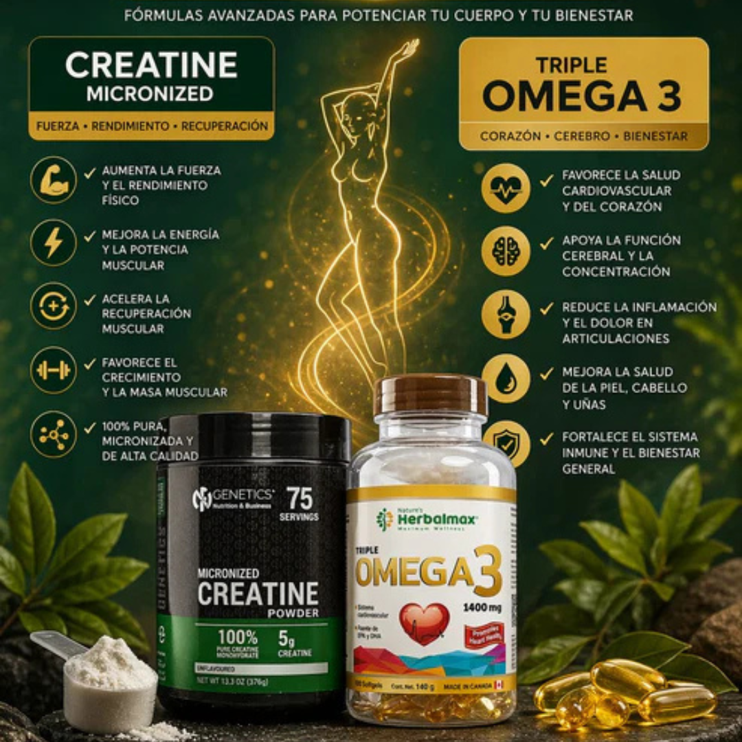 CREATINA MONOHIDRATADA+ OMEGA 3