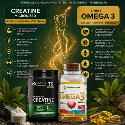 CREATINA MONOHIDRATADA+ OMEGA 3